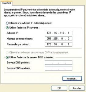 panneau de configuration de réseau Windows