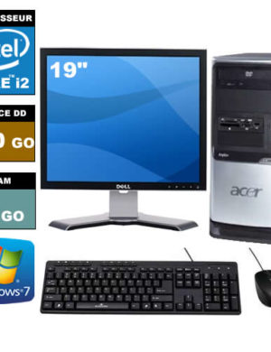 Ordinateur ACER Veriton M420 Tour  core duo 2,5 x2 Ghz, 2 Go RAM, 160 Go DD + Ecran 19"