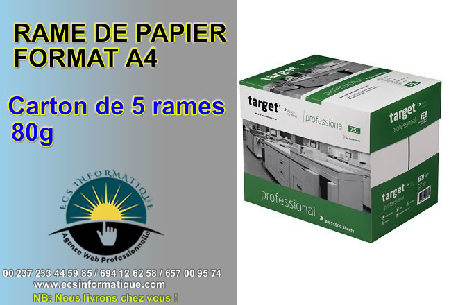 RAMETTE DE PAPIER BLANC TARGET 80 GR A4 500 FEUILLES