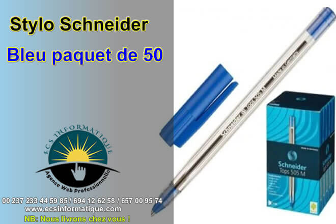 Stylo Schneider Bleu paquet de 50 - ECS INFORMATIQUE