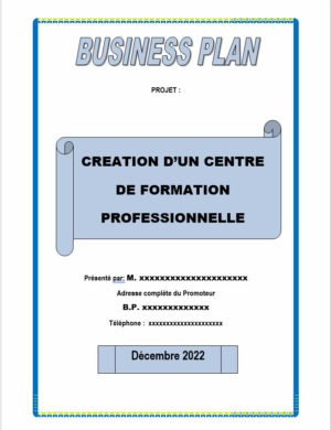 Business plan centre de formation