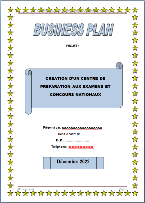 Business plan preparation aux examens et concours