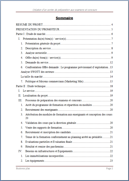 Business plan de centre de préparation aux examens et concours – Image 2