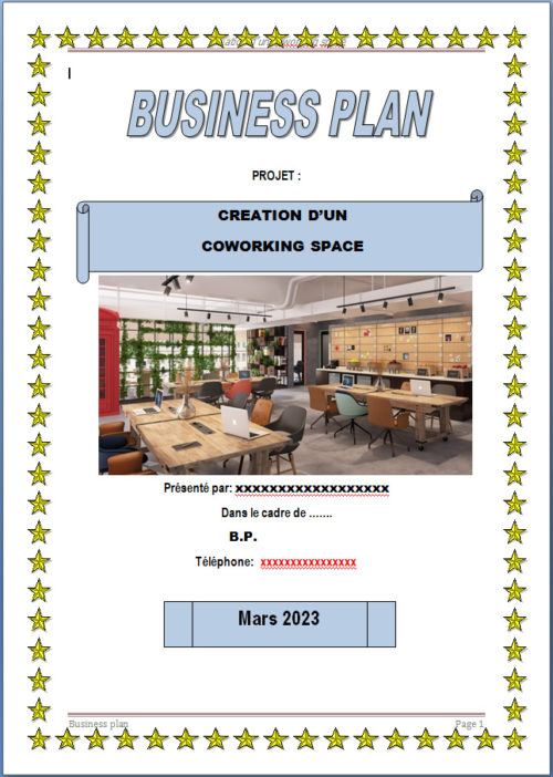 Business plan création d'un coworking space