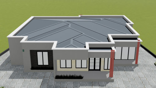 Plan de maison 7 chambres, 1 salon, 1 salle à manger, 1 cuisine et 4 douches – Image 2