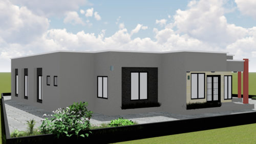 Plan de maison 7 chambres, 1 salon, 1 salle à manger, 1 cuisine et 4 douches – Image 3