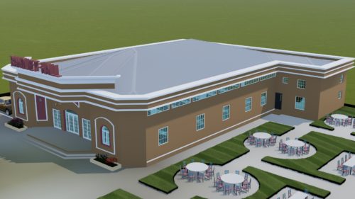 Plan architectural d'une salle de fête moderne de 400 places – Image 2