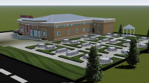 Plan architectural d'une salle de fête moderne de 400 places – Image 3