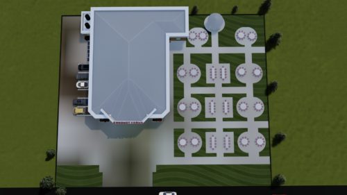 Plan architectural d'une salle de fête moderne de 400 places – Image 5