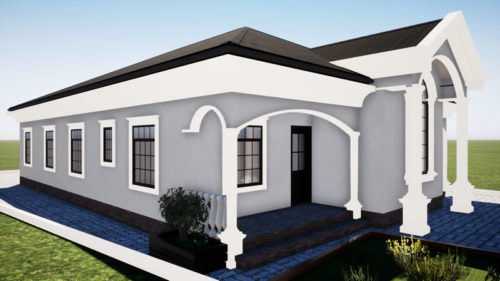 Plan de maison 4 chambres, 1 salon, 1 salle à manger, 1 cuisine et 3 douches – Image 8