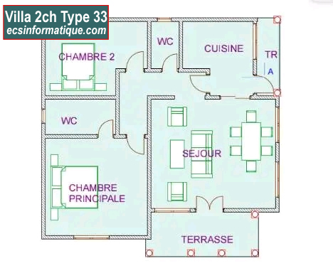 Villa T3 Type 33