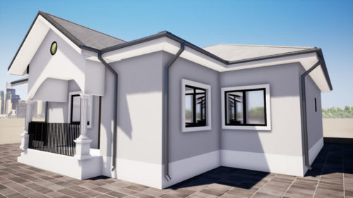 Plan de maison moderne de 4 chambres salon 2 douches – Image 5