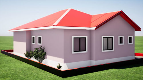 Plan de maison moderne 4 chambres salon – Image 3