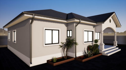 Plan de maison moderne de 4 chambres salon 2 douches – Image 3