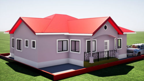 Plan de maison moderne 4 chambres salon – Image 4