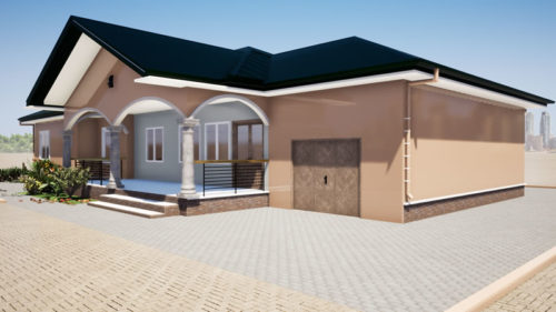 Plan de maison ordinaire 4 chambres, 1 salon + salle à manger, 1 cuisine – Image 6