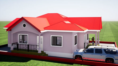 Plan de maison moderne 4 chambres salon – Image 7
