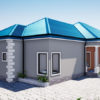 Plan de maison 3 chambres, avec une externe, 1 salon + salle à manger, 1 cuisine – Image 7