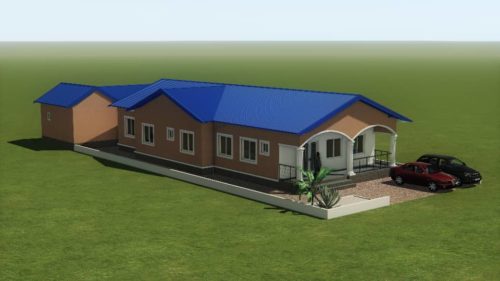 Plan de maison moderne 4 chambres salon avec dépendance arrière – Image 6