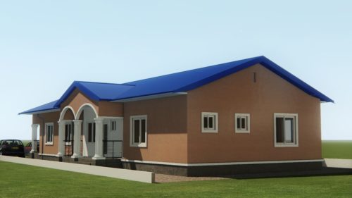 Plan de maison moderne 4 chambres salon avec dépendance arrière – Image 3