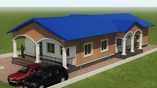 Plan de maison moderne 4 chambres salon avec dépendance arrière – Image 4