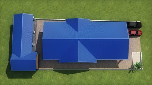 Plan de maison moderne 4 chambres salon avec dépendance arrière – Image 7