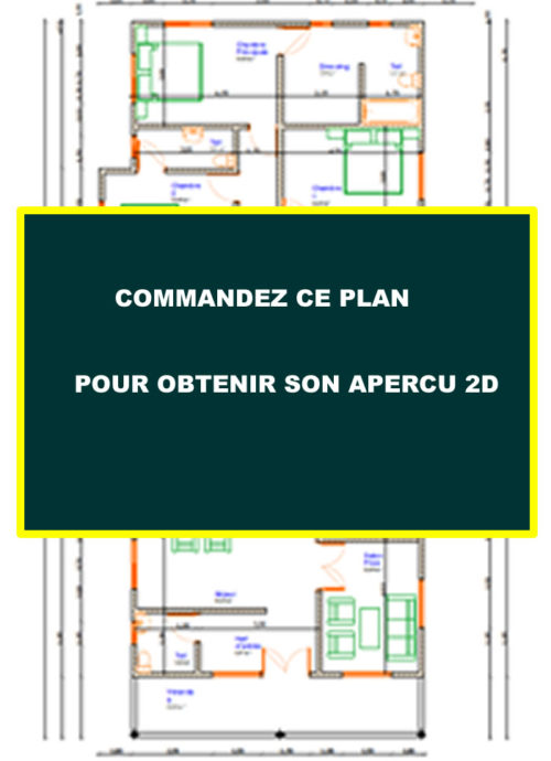 Plan de maison moderne 4 chambres salon avec dépendance arrière – Image 8