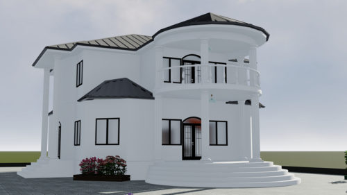 Plan de duplex confortable 4 chambres salons avec cuisine américaine – Image 2