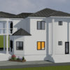 Plan de duplex confortable 4 chambres salons avec cuisine américaine – Image 3
