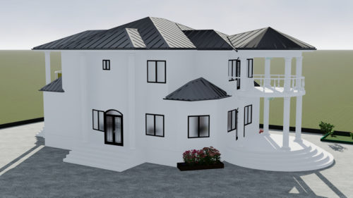 Plan de duplex confortable 4 chambres salons avec cuisine américaine – Image 4