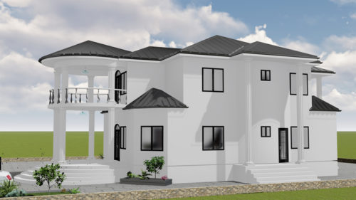 Plan de duplex confortable 4 chambres salons avec cuisine américaine – Image 6