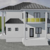 Plan de duplex confortable 4 chambres salons avec cuisine américaine – Image 7