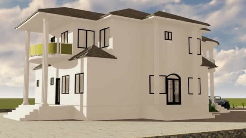 Plan de duplex confortable 4 chambres salons avec cuisine américaine – Image 8