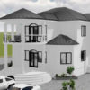 Plan de duplex confortable 4 chambres salons avec cuisine américaine – Image 9