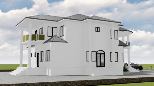 Plan de duplex confortable 4 chambres salons avec cuisine américaine – Image 10