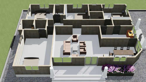 Plan de maison moderne de 4 chambres salon – Image 6
