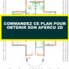 Plan de duplex confortable 4 chambres salons avec cuisine américaine – Image 11