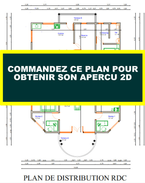 Plan de duplex confortable 4 chambres salons avec cuisine américaine – Image 12