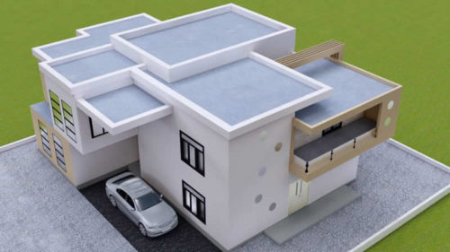 Plan de maison moderne type duplex de 5 chambres salons – Image 4