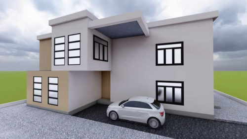 Plan de maison moderne type duplex de 5 chambres salons – Image 5