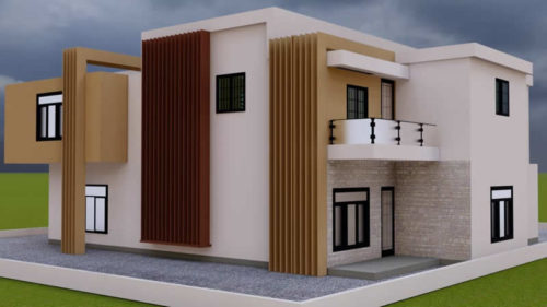 Plan de maison moderne type duplex de 5 chambres salons – Image 8