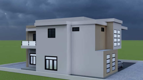 Plan de maison moderne type duplex de 5 chambres salons – Image 9