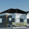 Plan de maison moderne 3 chambres avec bureau – Image 3