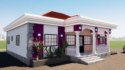 Plan de maison moderne 3 chambres simple et jolie – Image 2