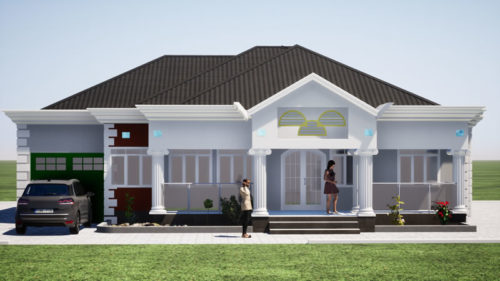 Plan de maison moderne en Afrique 4 chambres salon – Image 2