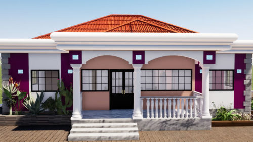 Plan de maison moderne 3 chambres simple et jolie – Image 3