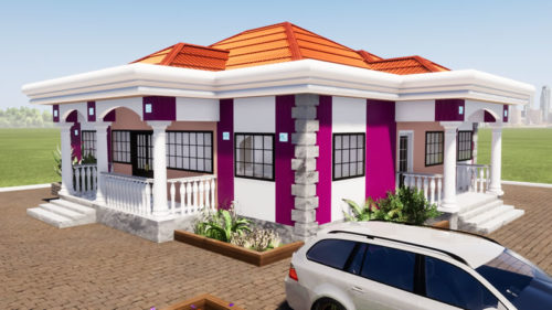 Plan de maison moderne 3 chambres simple et jolie – Image 4