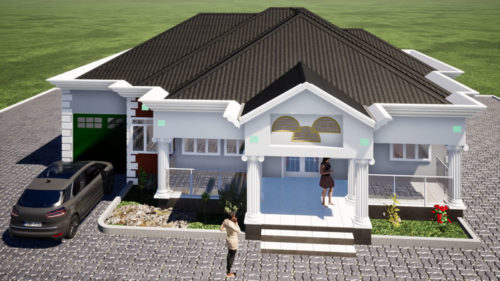 Plan de maison moderne en Afrique 4 chambres salon – Image 5
