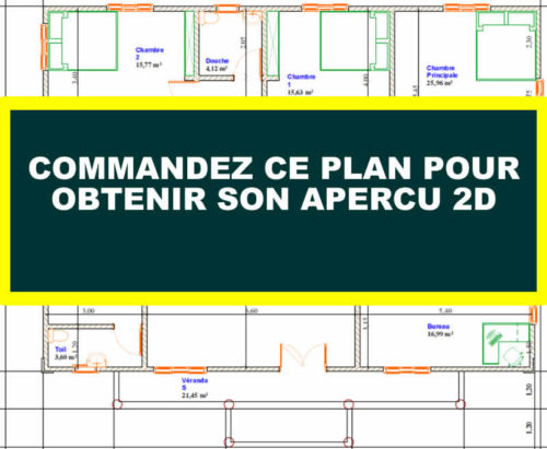 Plan de maison moderne 3 chambres avec bureau – Image 7