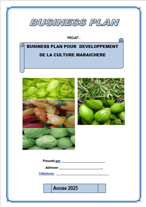Business plan culture maraichere